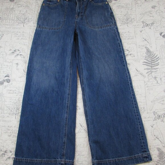 EUC GAP x cult gaia High Rise Stride wide leg Jeans Indigo womens size 27 / 4 - Picture 2 of 8